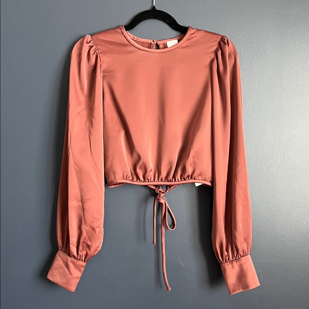 Wilfred Mauve Long Sleeve Blouse Open Back With Tie Detail